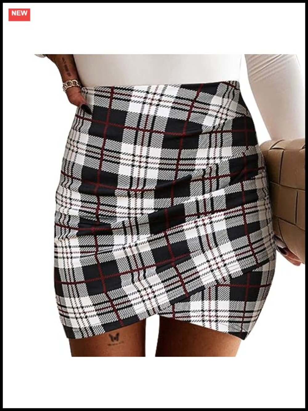 EXLURA Bodycon Ruched Tulip Mini Skirt High Waist Wrap Short Skirt